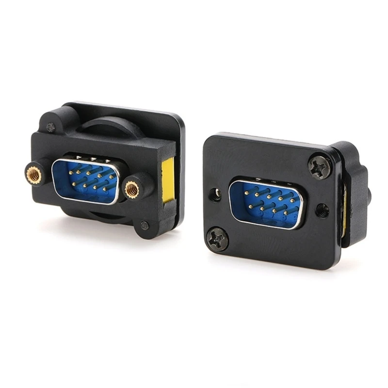 1PCS RS232 Socket 9 Pin Industrial Serial Port Male to Female Socket 15 Pin Fixed Docking Female Socket D Type Base
