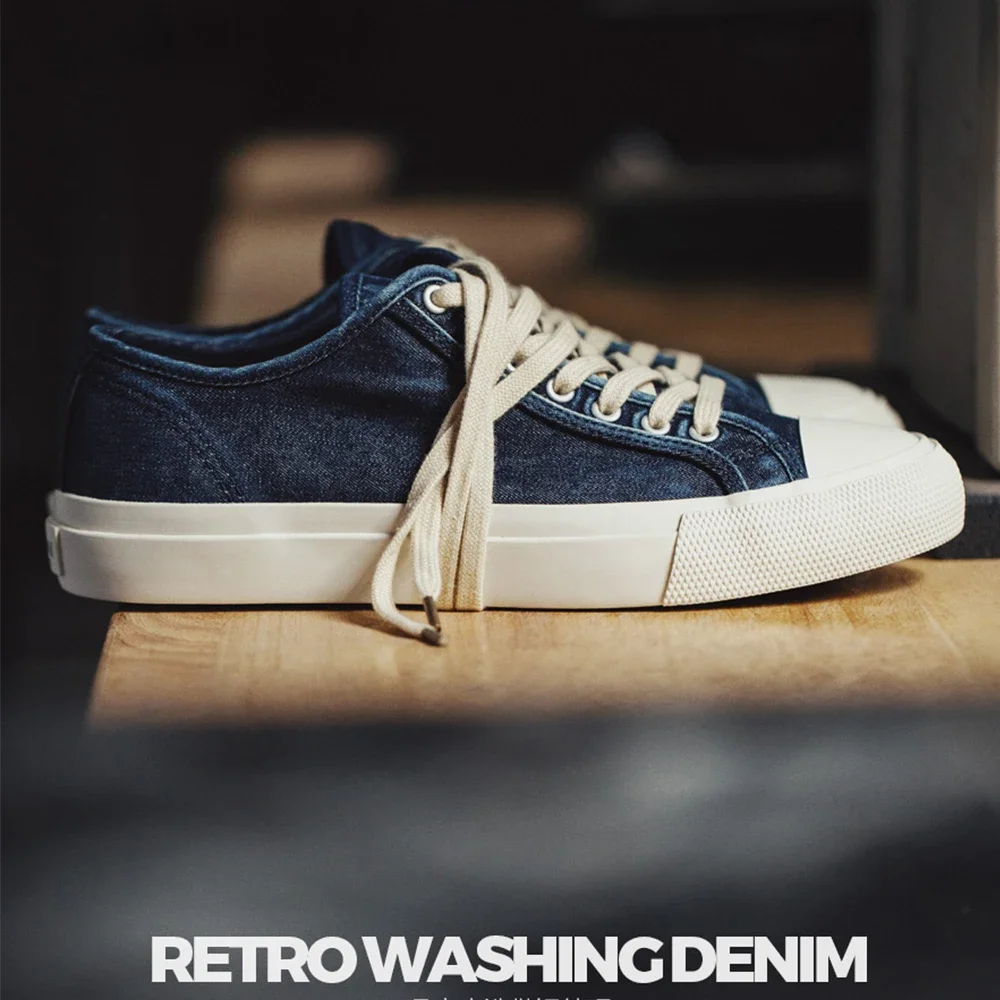 Madne-Chaussures de dehors en Toile Délavée pour Femme, Vintage, Denim, Bleu Marine, Basses, Décontractées, Tennis, Unisexes, Printemps 2023