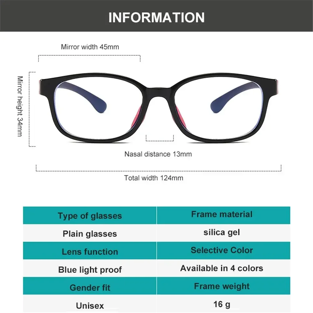 Anti Blue Light Glasses for Kids Boys Girls Silicone Soft Frame Eye Protection Eyewear Children Computer Games Eyeglasses