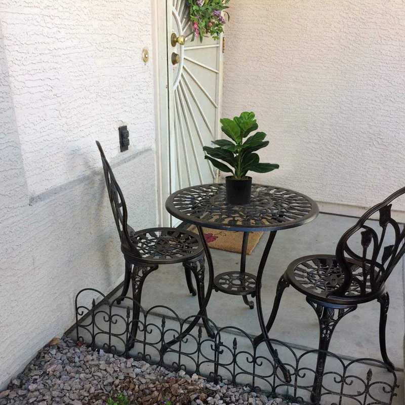 Artificial Fiddle Folha Ficus Árvore, Faux Plantas, Arbusto, Verdura para Casamento, Pátio, Decoração ao ar livre, 19.6 ", 6Pcs