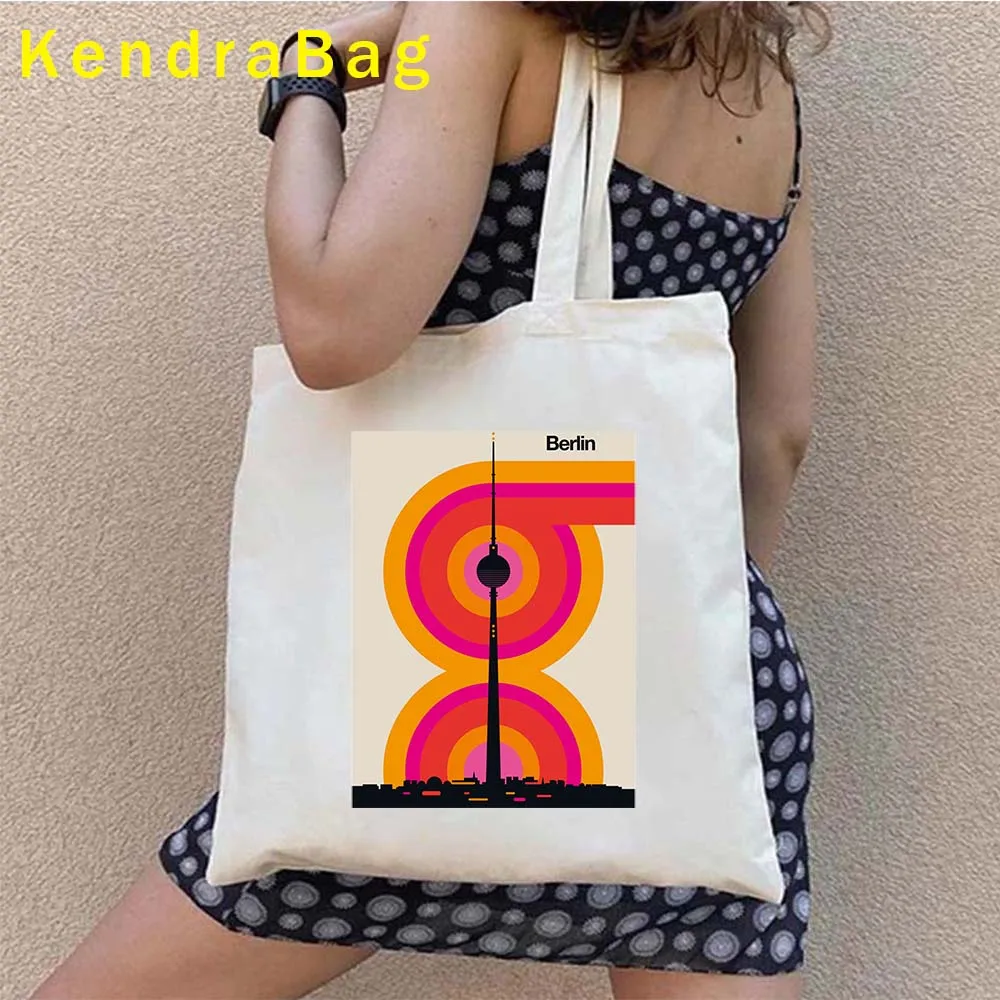 Rainbow Jakarta London Aahus Baku Bergen Berlin Bordeaux Chicago Dubai Frankfurt Godlden Gate Bridge Canvas Tote Bag Eco Handbag