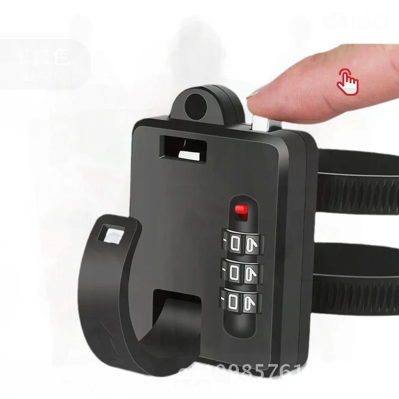 

T Electric Motorcycle Helmet Lock Anti-Theft Code Fixed Safety Hat Lock for Full/Half Helmet Aluminum Alloy Universal Password