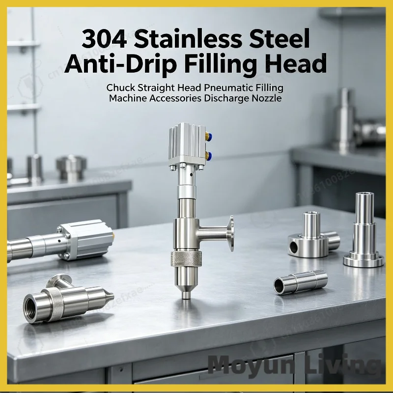 304 Stainless Steel Anti-Drip Nozzle for Pneumatic Filling Machine Liquid Filler Accessories Discharge Head Chuck Replacement