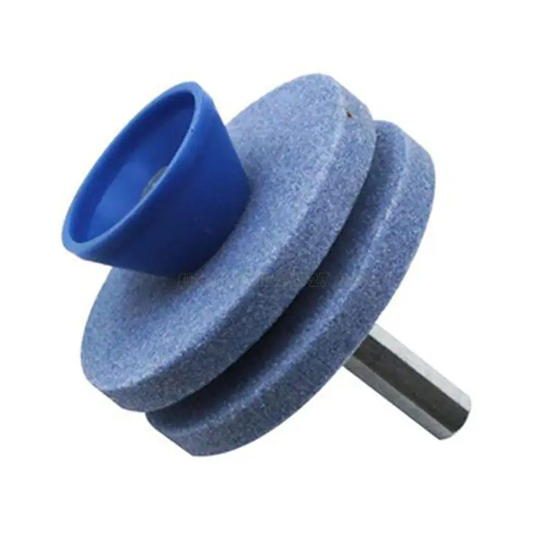 Universal Lawn Mower Sharpener Double Layer Grinding Wheel Stone for Power Drill, Durable Garden Tool for Lawnmower Main