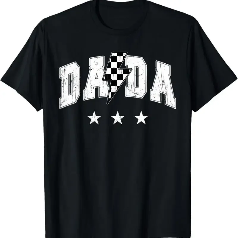 Retro Dada Lightning Bolt Checkered Father'S Day T Shirt
