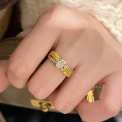 Inspiration water droplet gemstone rings for women light luxury brushed pear shaped engagement ring adjustable wedding jewelry