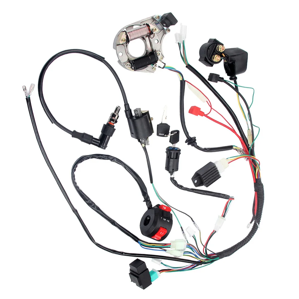 

Полный жгут проводов электрики, катушка CDI для Kawasaki KLX, китайский велосипед для грязи, квадроцикла QUAD 49cc 50cc 80cc 90cc 100cc 110cc 125cc