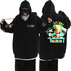 Lc Waikiki-Sudadera con capucha con estampado de Mono para hombre y mujer, chaqueta con cremallera, estampado de monos de dibujos animados divertidos, informal, de gran tamaño