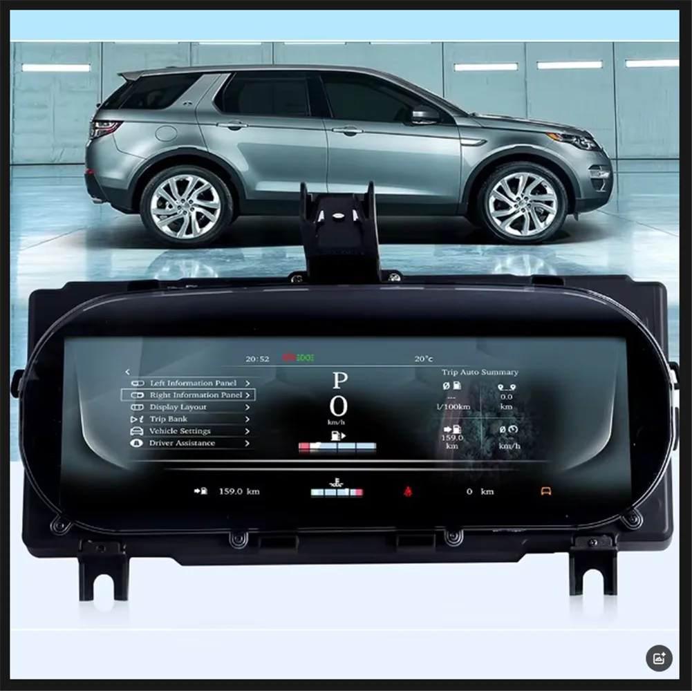 12.3 بوصة مجموعة أدوات رقمية لاند روفر ديسكفري سبورت 2015-2019 Carplay لوحة القيادة قمرة القيادة الافتراضية LCD عداد السرعة