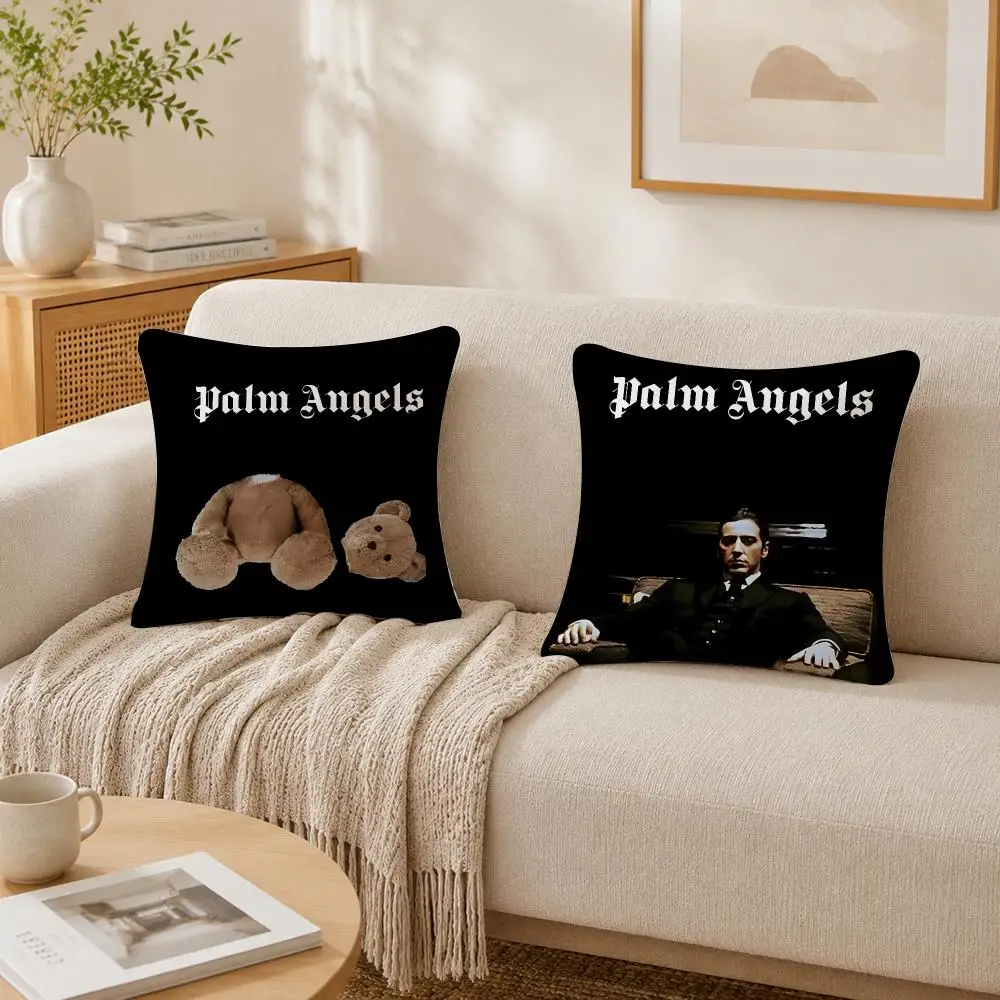 Angeles Beares P-Palmes Logo Cushion Cover Plush Decorative Pillow Case With Hidden Zipper Cutecore Room Decor For Home