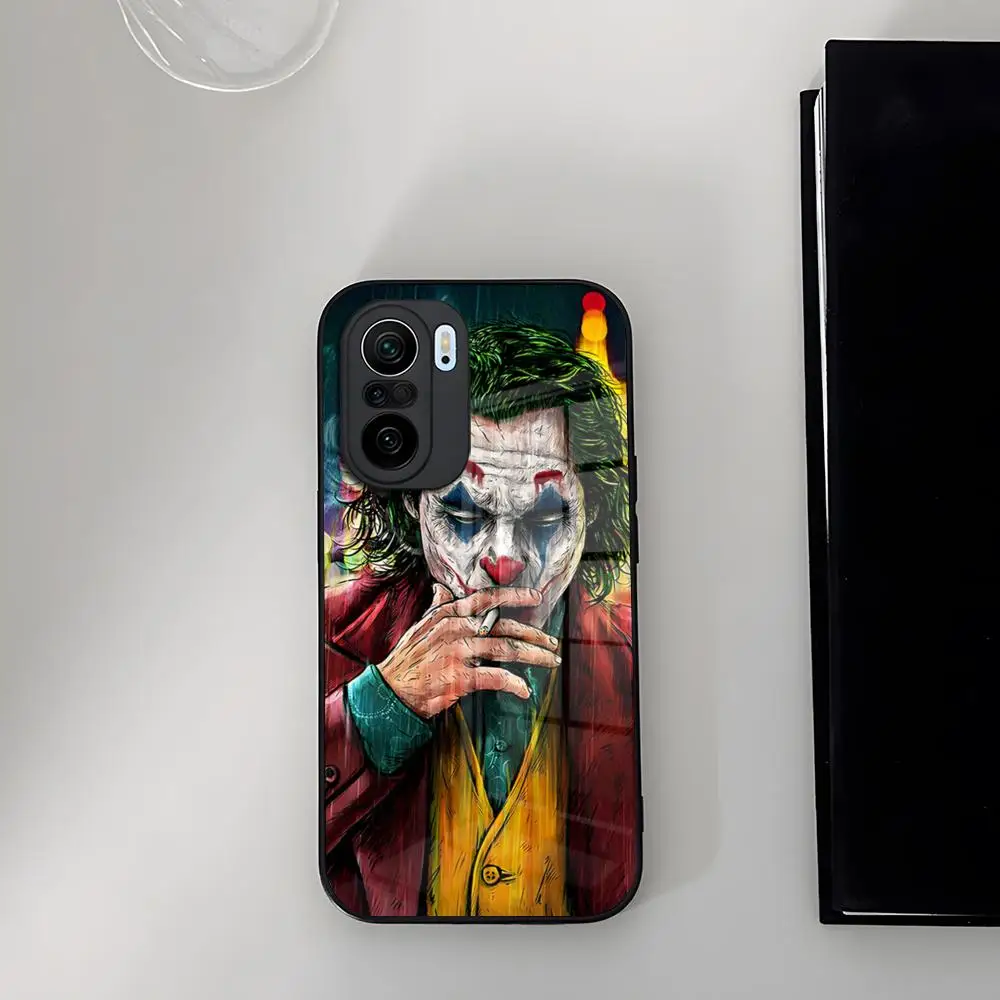 Caso de telefone de vidro temperado palhaço filme Coringa, capa para Redmi 13, 12, 13, 12c, nota 13 Pro Plus, 11, 12 Pro, 10, 11s, 12s