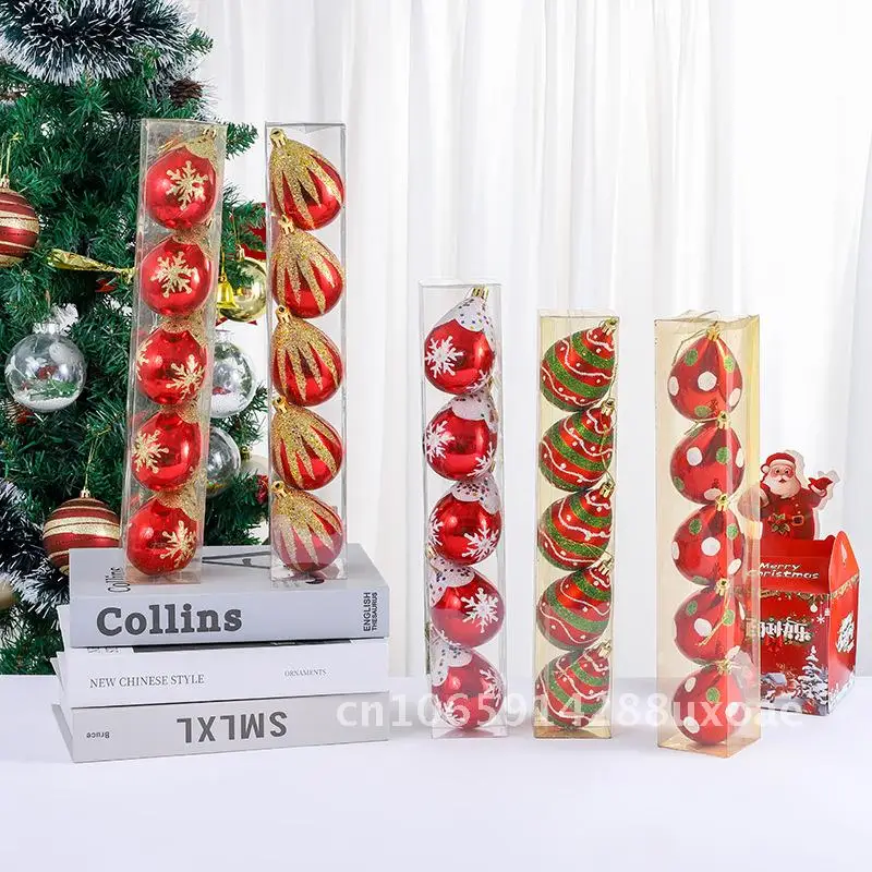 

christmas painted shaped christmas decorative ball diy drop shaped snowflake speckled christmas ball