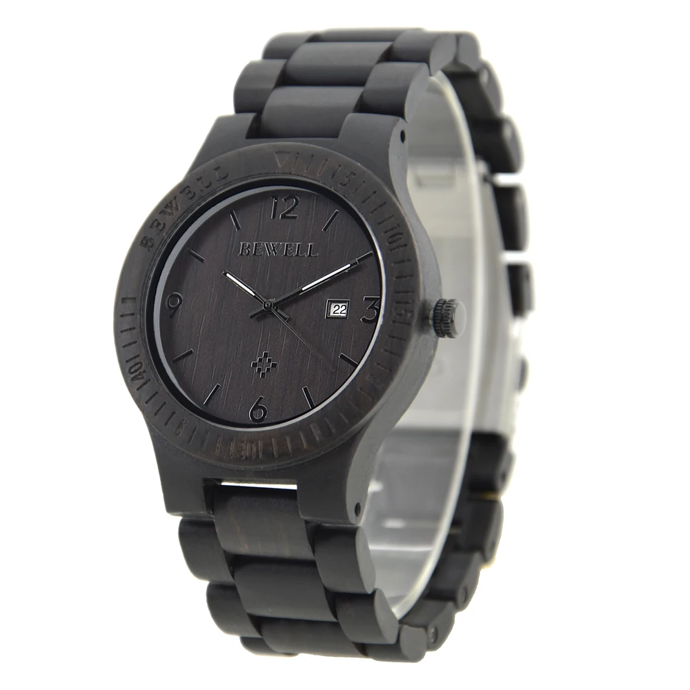 

Wooden Watch Men Gifts Handmade Date Display Quartz Movement Analog Lightweight Wood Wrist Watches