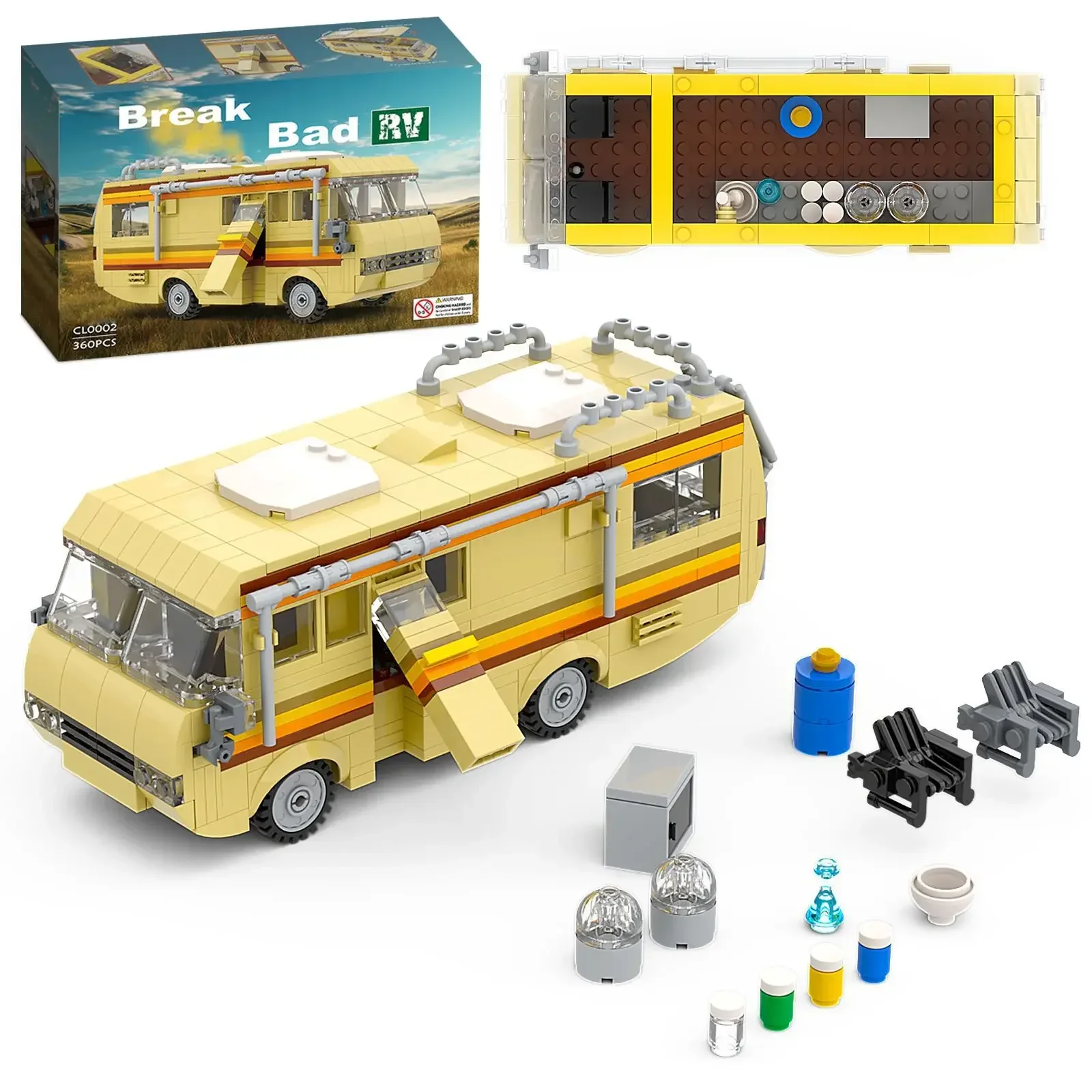 Creative 360PCS Break Bad Building Kit Creative Van House Camper Toys Building Blocks DIY Building Kits Toy For Kids Gifts