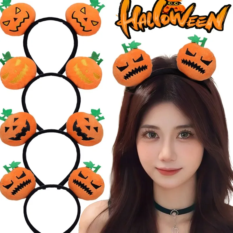 1/4Pcs Halloween Pumpkin Headband Cartoon Funny Decoration Devil Headband Festival Cosplay Doll Party Hair Accessories Headwear