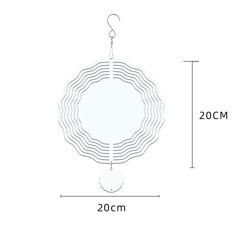 昇華型ウィンドスピナーブランク、3D両面昇華、庭と庭用の動力付き運動彫刻、2パック、8インチ