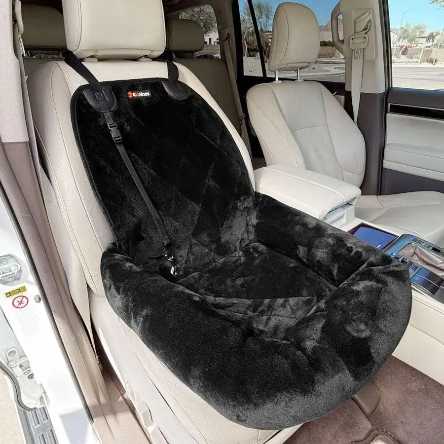 

Dog Car Seat Plush Travel Bed for SUVs, Trucks amp Sedans Comfortable, Supportive amp Secure Ride for Small and Medium Dogs Wash