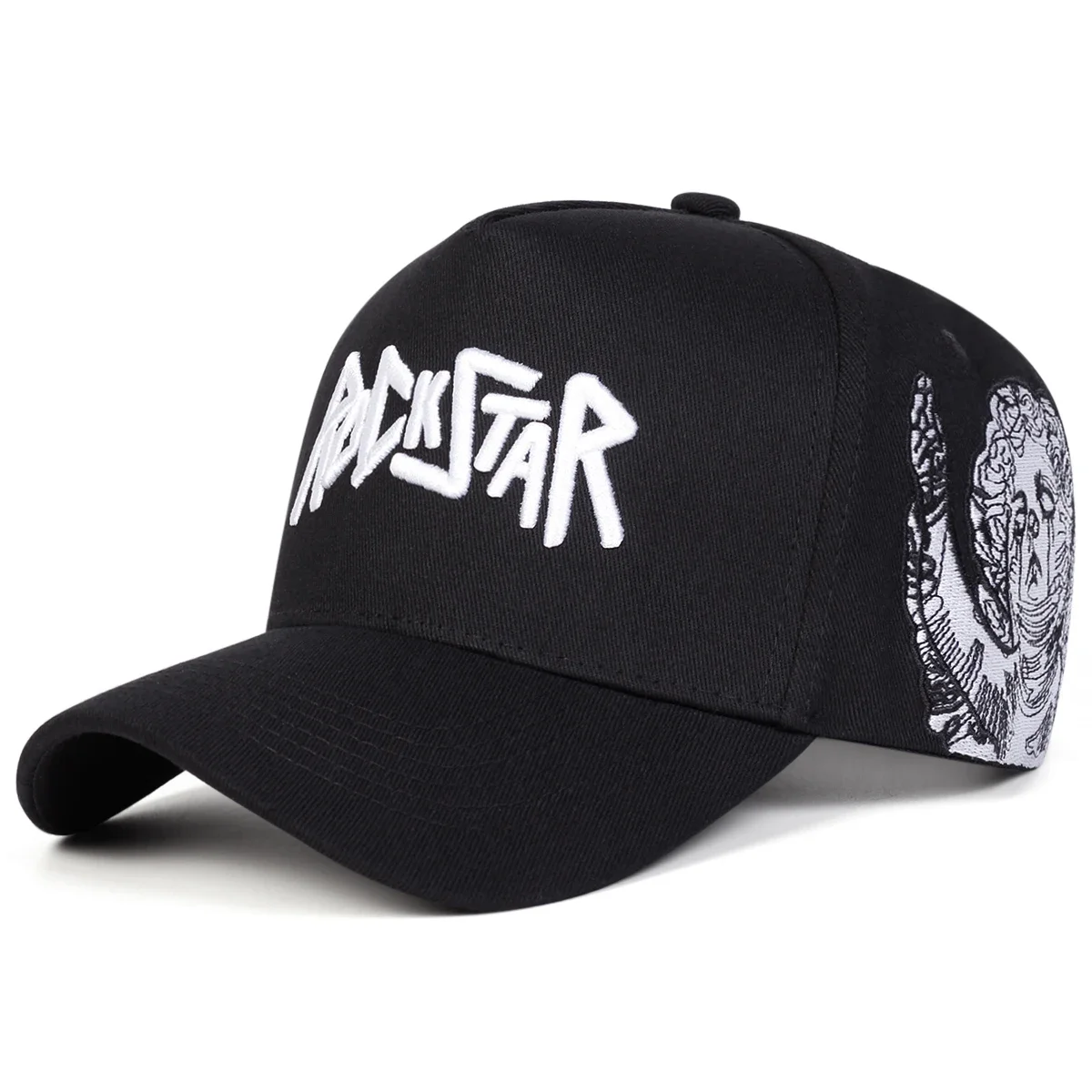 Unisex ROCKSTAR Baseballkappen mit Buchstabenstickerei, Frühling und Herbst, für den Außenbereich, verstellbare Freizeithüte, Sonnenschutzhut, Sportkappe