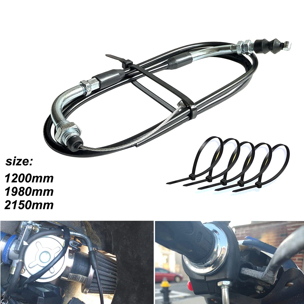 1200mm 1980mm 2150mm Universal Throttle Cable Accelerator Gas Line for ATV Quad Go Kart Buggy Dirt Bike