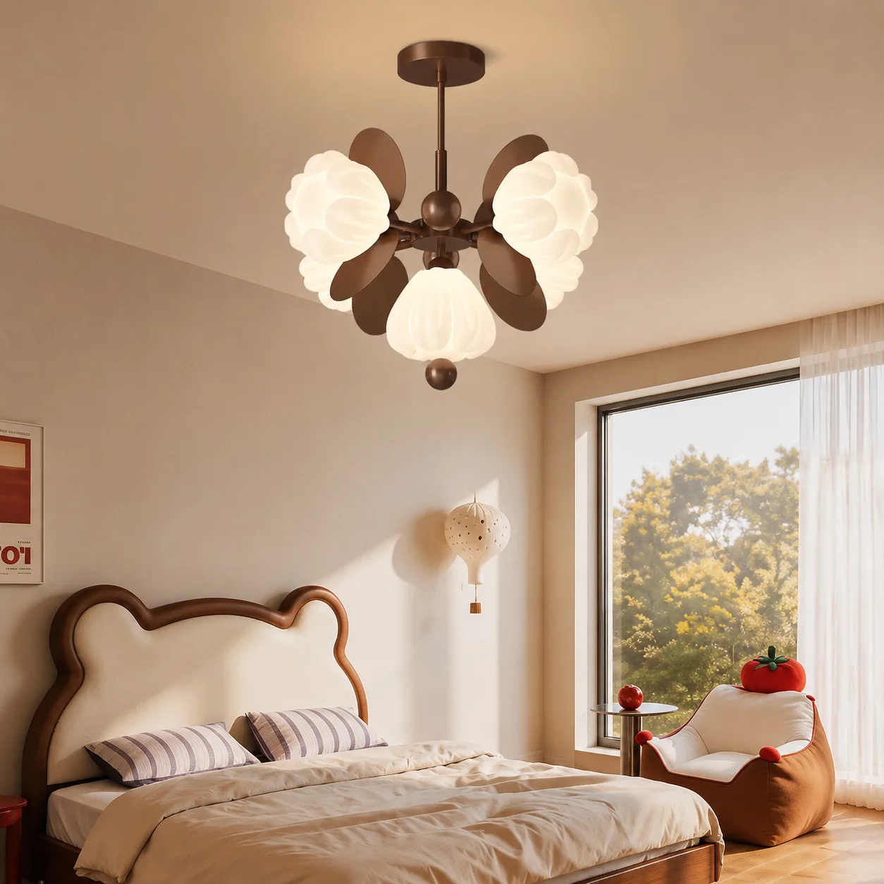 French Medieval Flower Pendant Lights Living Room Main Chandeliers Bedroom Energy Saving Hanging Lamps Kitchen Island Led Lights