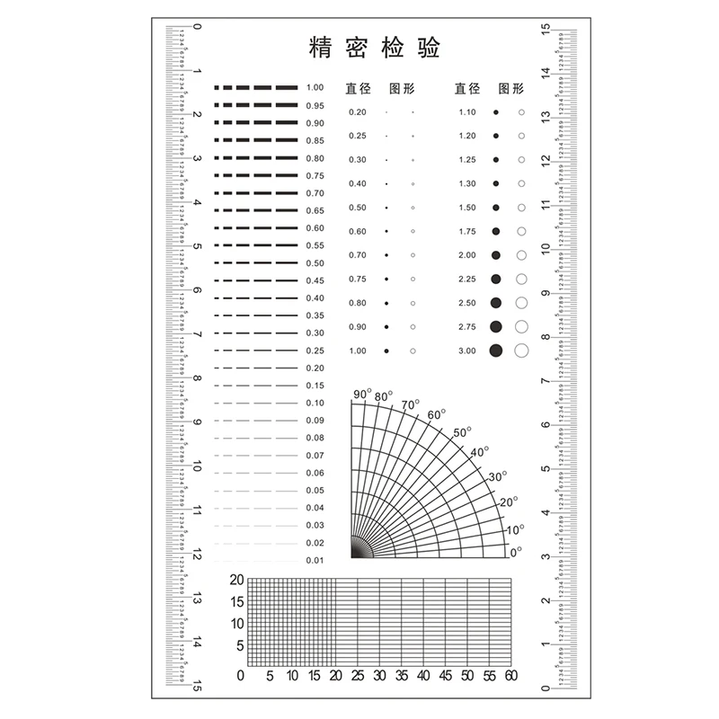 Casting Quality Inspection Ruler Surface Pore Test Card Calibration Ruler Point Gauge Inner Diameter Microscope Micrometer