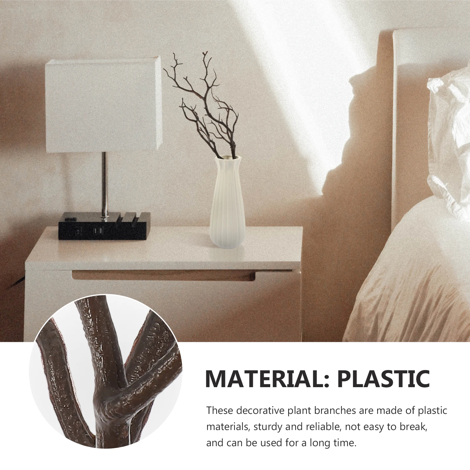 

4pcs Artificial Antler Branches Plastic Simulation Plant Twigs Decorative Dried Stems for Home Wedding DIY Gift