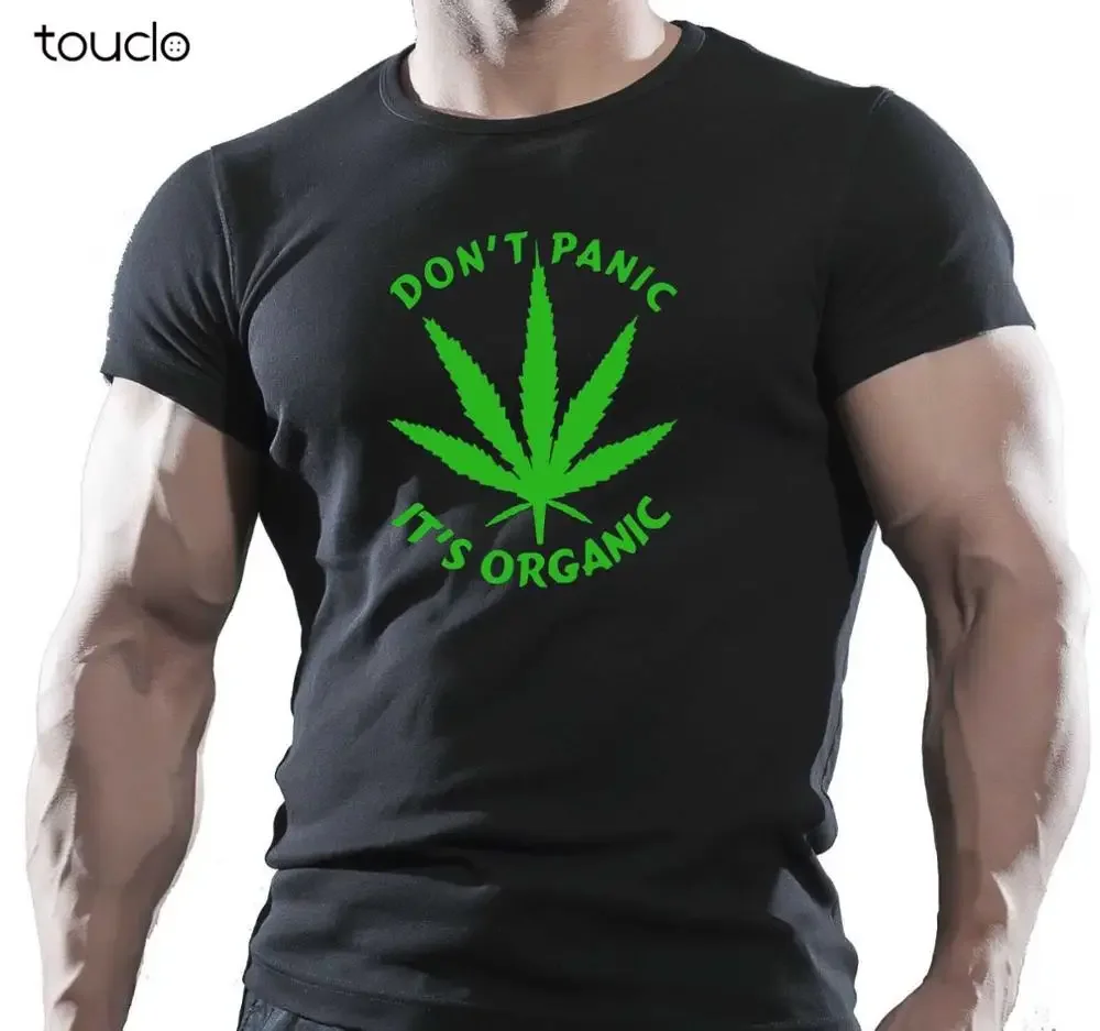 Dont Panic Its Organic Weed Smoke Mens T Shirt Custom Aldult Teen Unisex Digital Printing Fashion Funny Classic