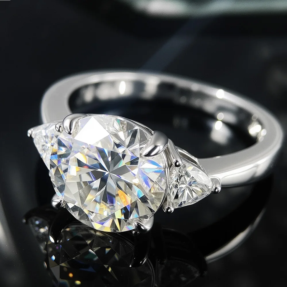 OEVAS 100% 925 Sterling Silver 4cttw D Color Moissanite Rings For Women Diamond Engagement Wedding Band Fine Jewelry Gifts view 4