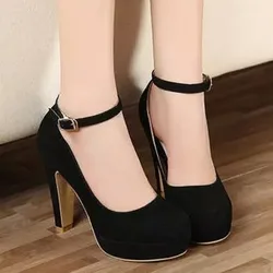 Trendy High Heel Single Shoes 2024 Autumn New Collection Simple and Sexy Buckle Solid Color Temperament High Heel Women's Shoes