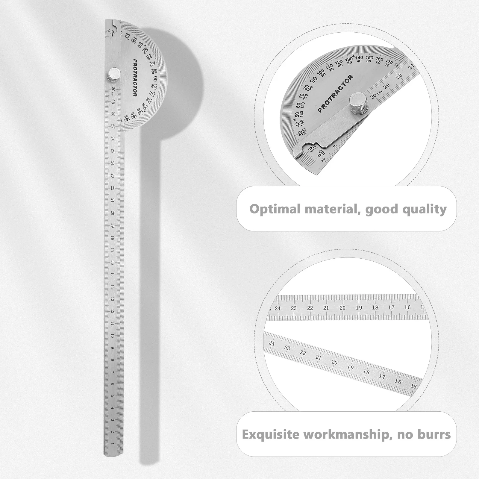 

1Pcs Stainless Steel Rotating Angle Protractor Woodworking Angle Ruler Measurement Tool Head Woodworking Ruler