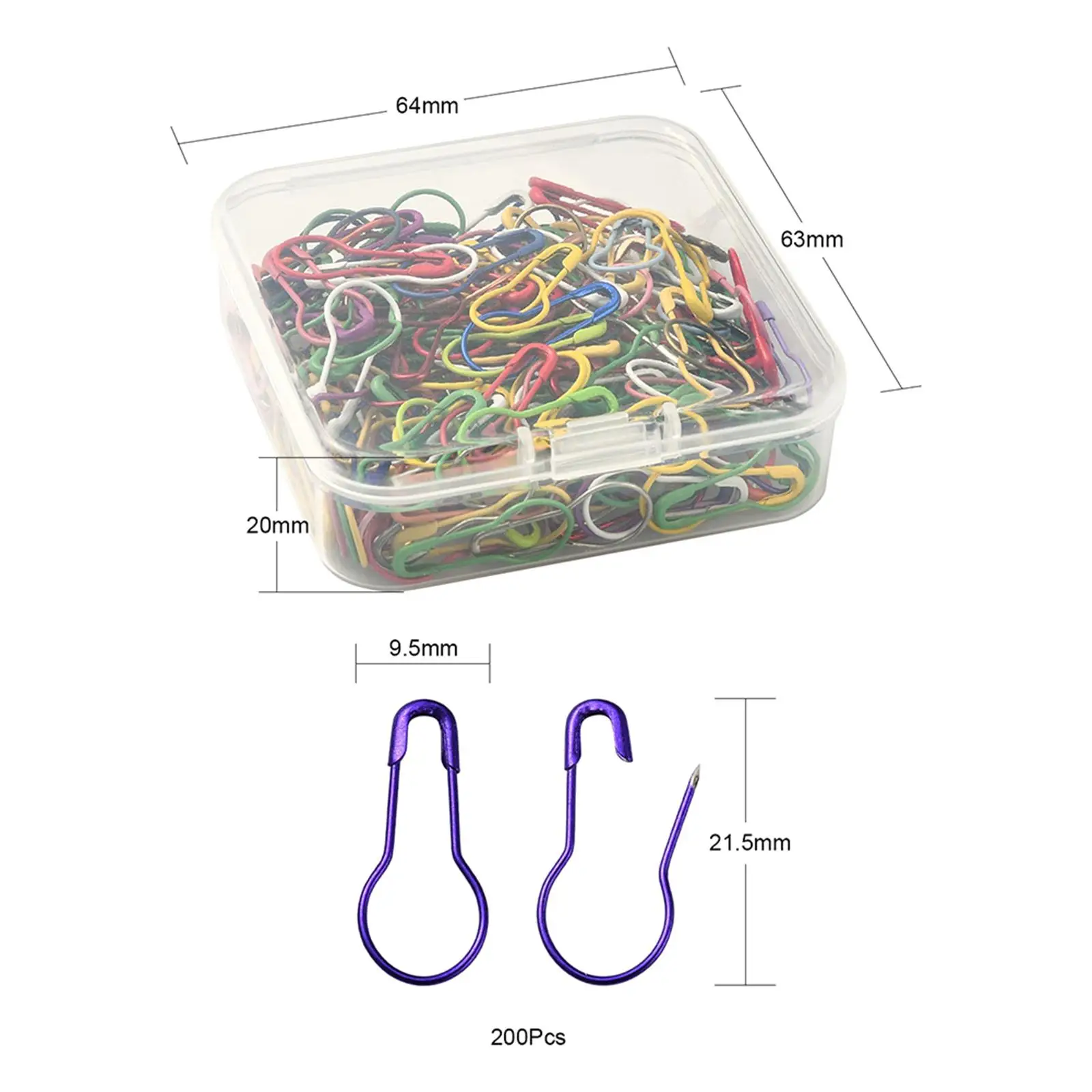 200x berbagai macam Bulb Stitch spidol rajut bordir kotak penyimpanan Quilting