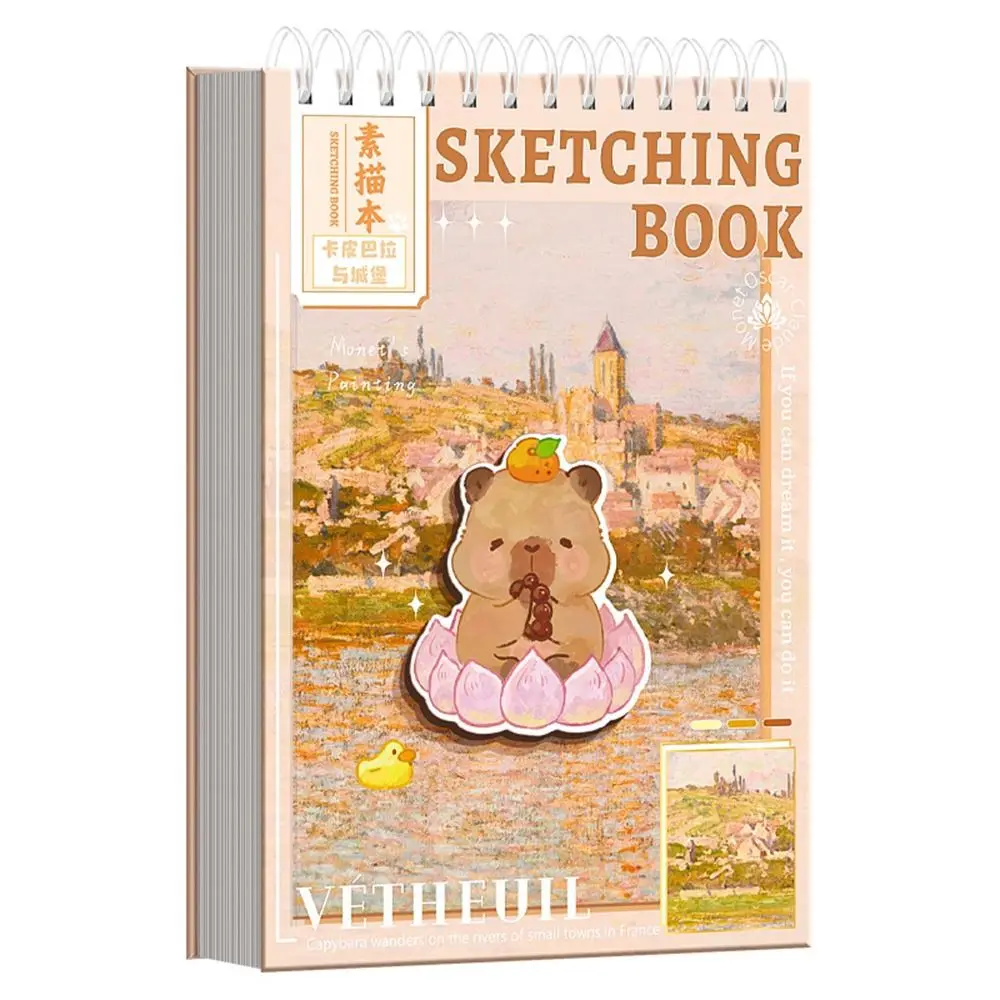 

16K/A4/8K Sketchbook Thickened Loong/Capybara/Panda Draft Book Eye Protection Red-crowned Crane Art Painting Paper Students