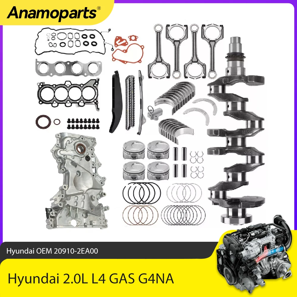 

Engine Rebuild Crankshaft & Con Rods & Gasket Set Fit 2.0 L G4NA For Hyundai Tucson Elantra GT Kia Soul Fortre 2.0L L4 GAS