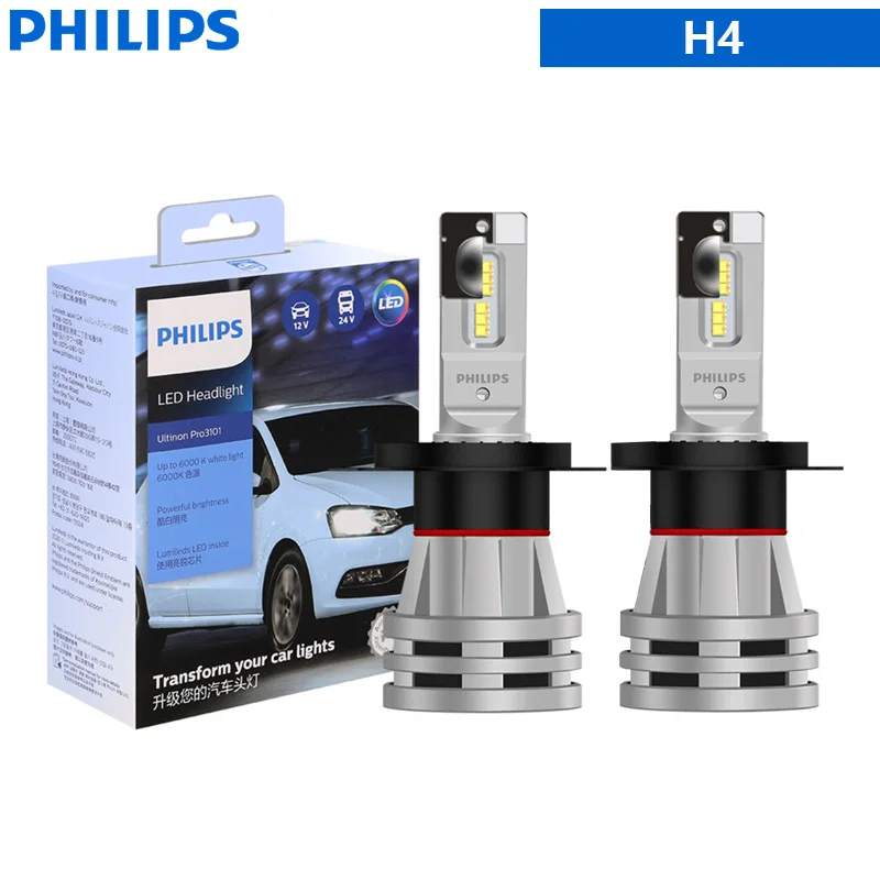 Philips H4 H7 H11 Led Ultinon Pro3101 H1 H3 Hb3 Hb4 Hir2 9005 9006 9012 Lumileds Led Auto Koplamp 6000K Helder Wit Lampen, 2x