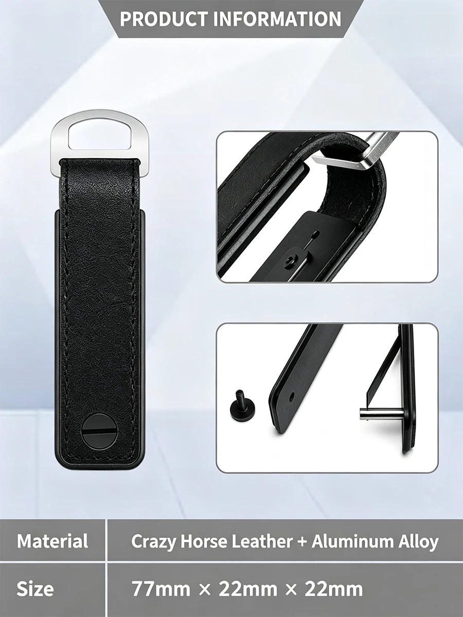 Tragbarer Multifunktions-Leder-Schlüsselhalter Aluminium-Schlüsselorganizer-Clip Langlebiger Taschen-Schlüsselanhänger für Standardschlüssel – Detail 7