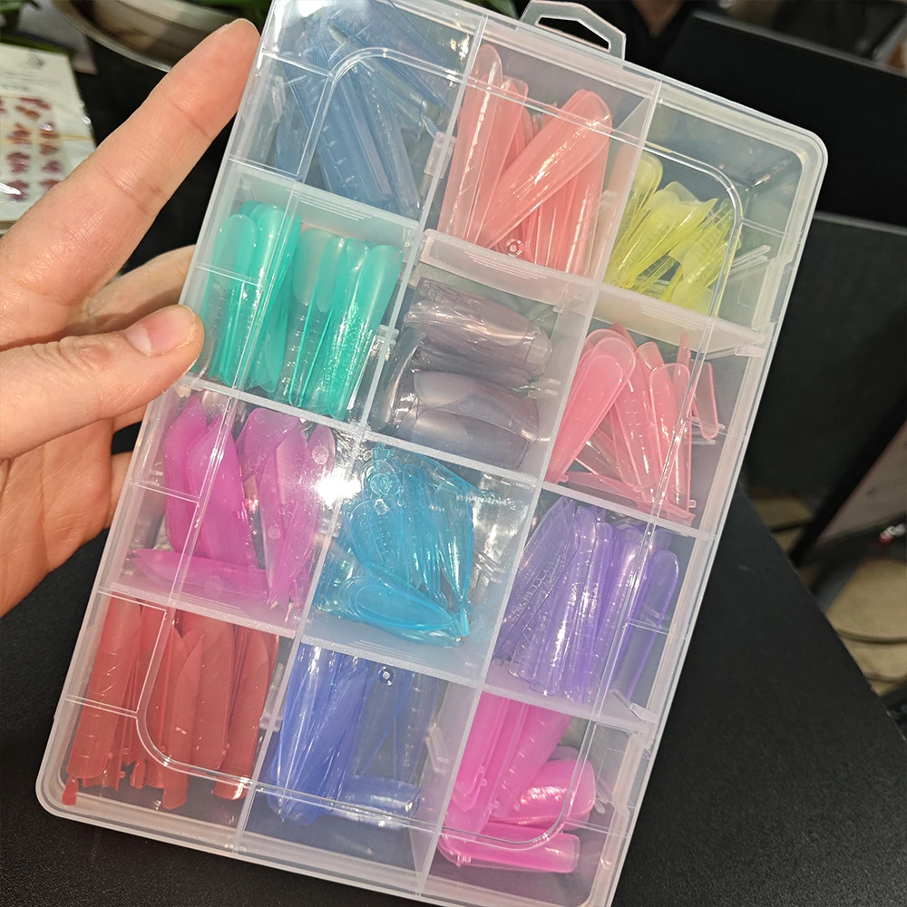 288 szt. Kolorowe Formy do Paznokci Wielokrotnego Użytku, Sztuczne Paznokcie, Żel UV, Szybkie Budowanie, Forma Kwadratowa, Trumienka, Migdał, Forma do Przedłużania Paznokci