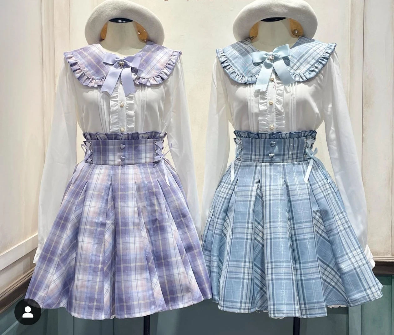 Top scozzese rosso Abiti da donna in stile college Stile giapponese dolce college Top con papillon dolce e gonna scozzese venduta separatamente