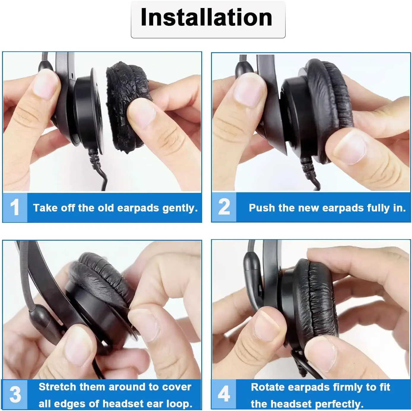 HW251N HW261N HWouvriers Oreillettes de remplacement pour casque Communautés tronics, coussinets d'oreille conçus pour le téléphone de sauna, 50mm