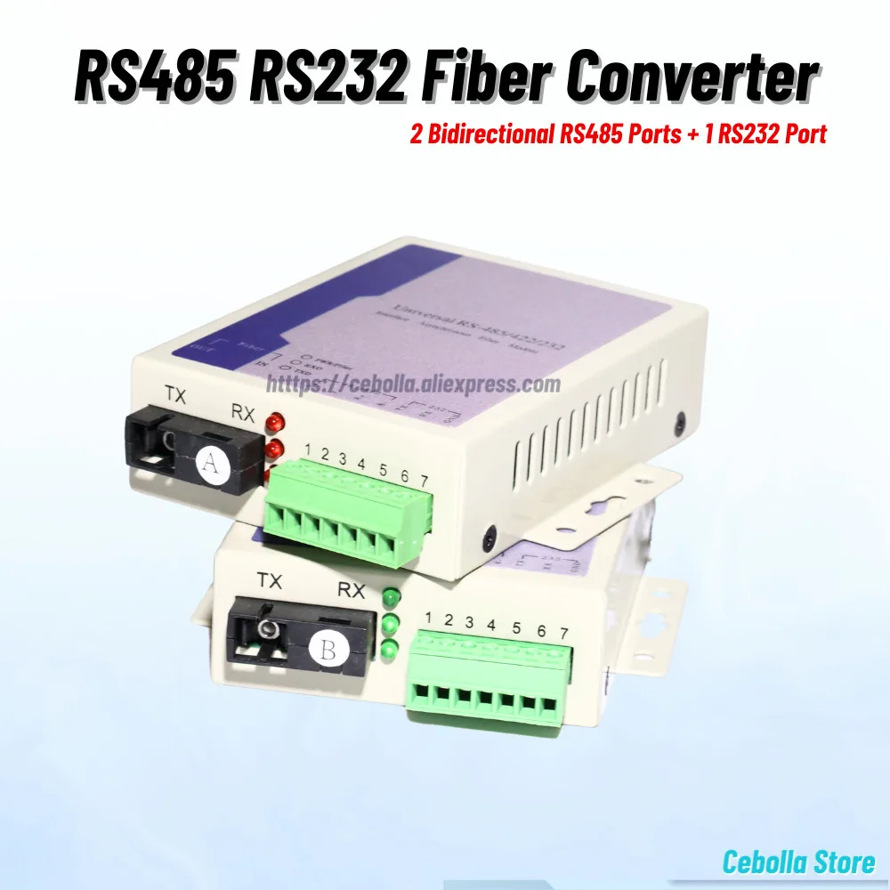 

Industrial Optical Transceiver RS485 RS232 SC Fiber Converter 2×RS485 + 1×RS232 Single Fiber Transmission SM Simplex