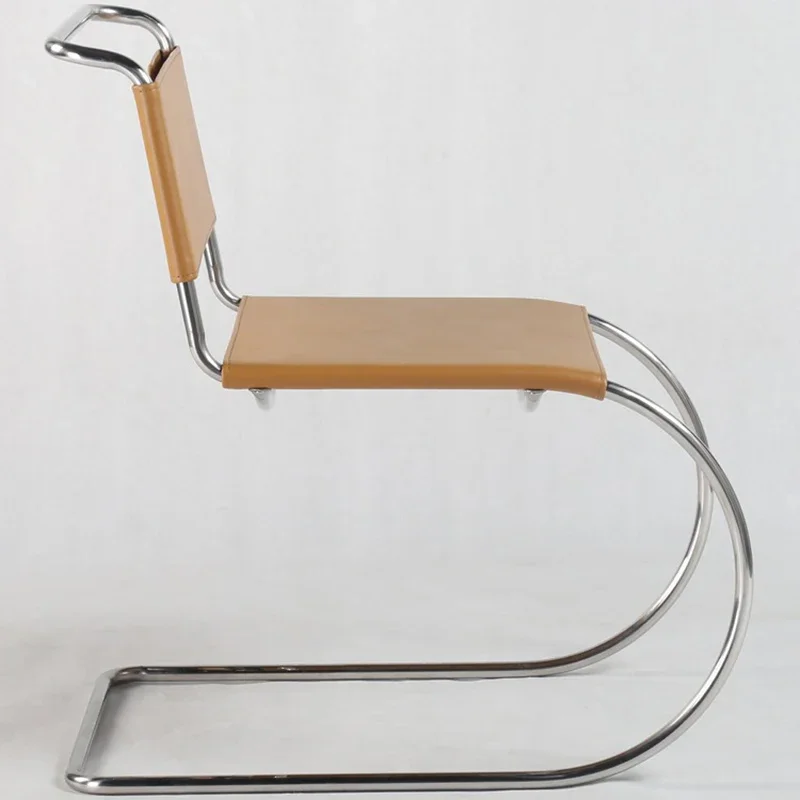 Backrest Dining Chair Stainless Steel Nordic Dining Chair Living Room Portable Modern Chairs Designer Interior Chairs Home Decor image 3