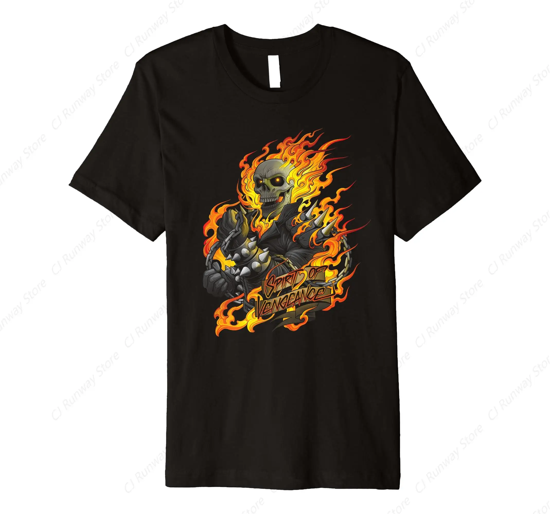 Ghost Rider Spirit of Vengeance Flaming Skull Premium T-Shirt