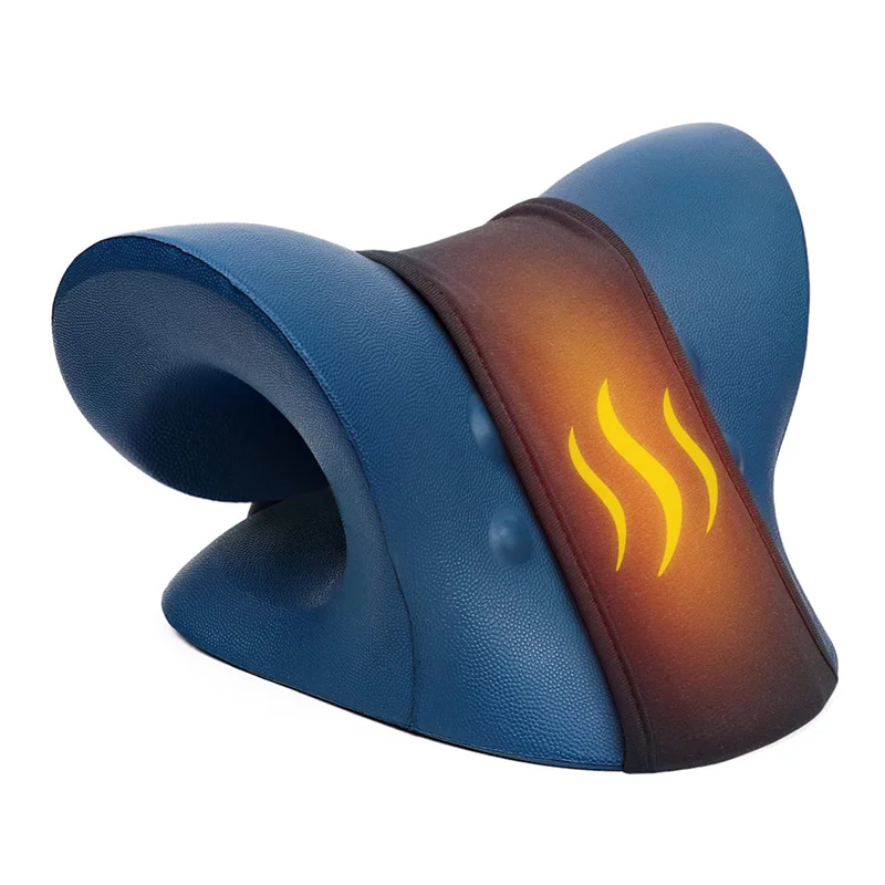Para camilla de cuello para aliviar el dolor de cuello, almohada con dispositivo de tracción Cervical calentada con almohadilla térmica, almohada relajante de hombros