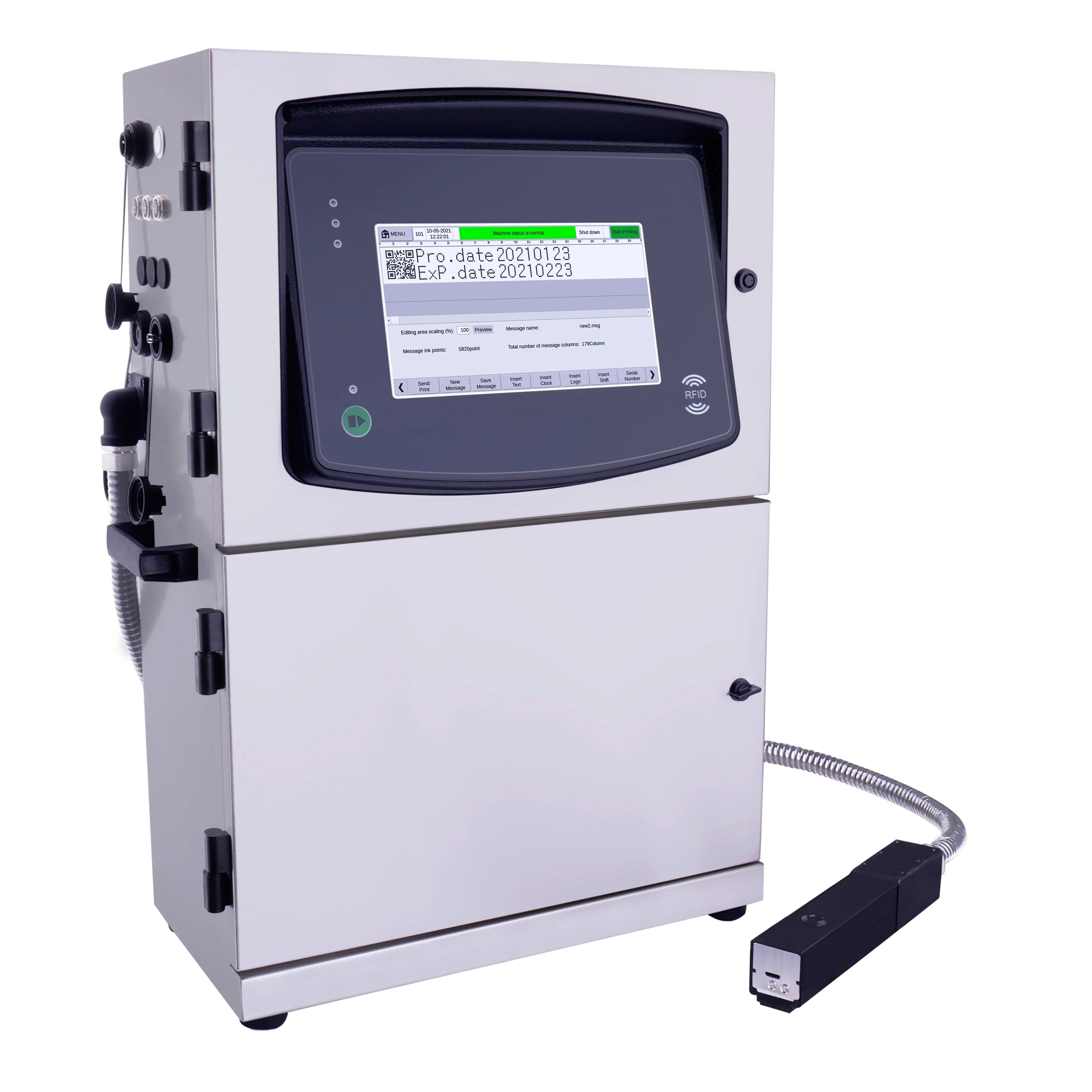 Must Buy DOCOD OEM/ODM S400 Plus Series Barcode Coding Machine CIJ Inkjet Date Continuous Inkjet Printer for Cable Pipe