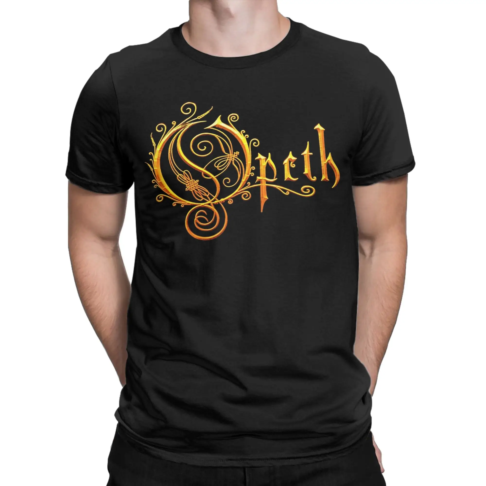 PROGRESSIVE METAL Opeth logo LOGO ART Summer  T Shirts Pure Cotton O Neck Oversize Tees Short Sleeves Vintage Tops