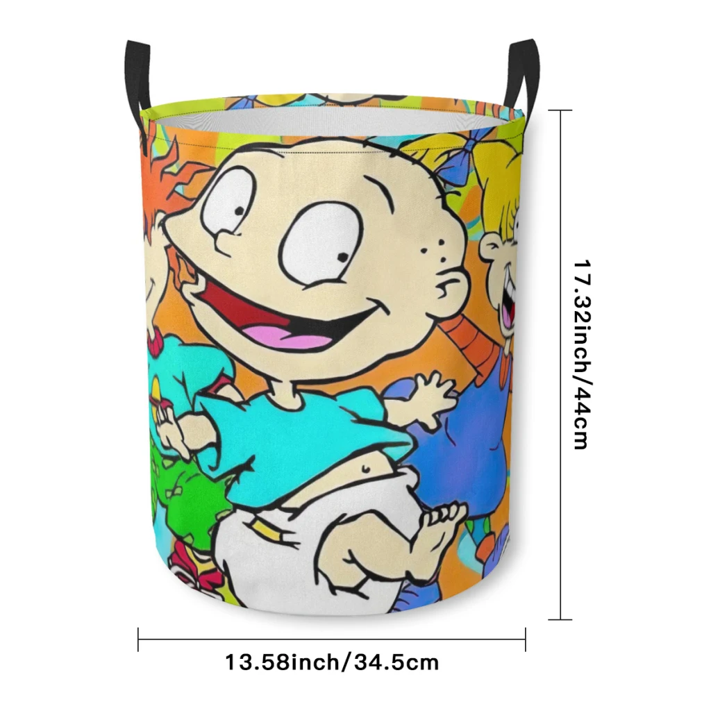 CARTOON R-RUGRATS Dirty Laundry Basket Clothes Organizer Foldable Storage Bucket Bathroom Waterproof Clothing Storage Basket