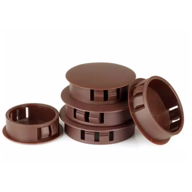 Brown Plastic Snap on Hole Plug Round Furniture Hole Cover Nylon Blanking End Caps Seal Covers 5mm~60mm