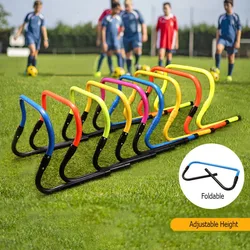 1Pcs Football Agility Hurdles Foldable Detachable Soccer Speed Training Height Adjustable Speed Practicing Obstacle Hurdle Tool