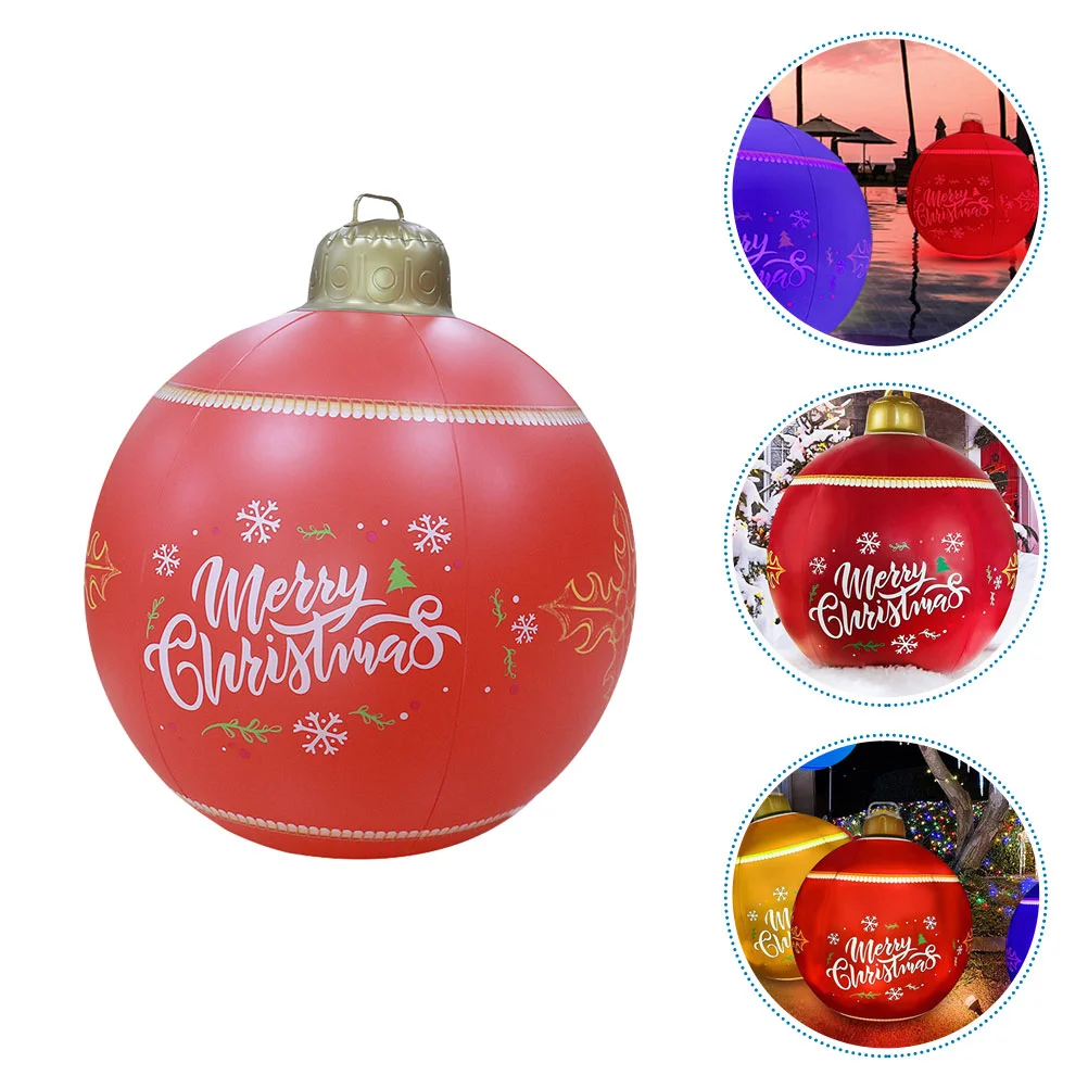 

Outdoor Decor Inflatable Christmas Ball Ornament Large Decorations Balls Garden Red