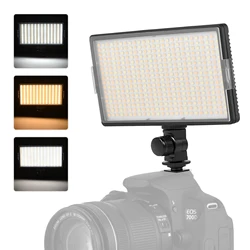 LED-416 LED Video Light Professional On-Camera Photography Light Panel 416PCS Bright Light Beads Adjustable Bi-Color Temperature