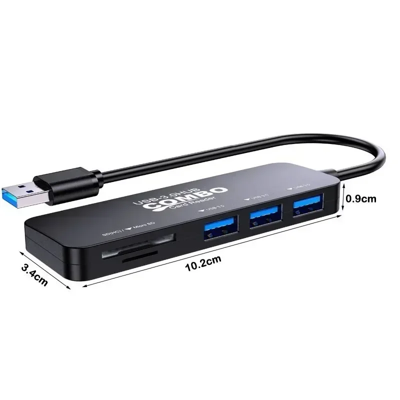 

USB 3.0 HUB With SD/TF Card Reader High Speed USB C OTG Multi Splitter Adapter for Macbook Computer PC Accessories